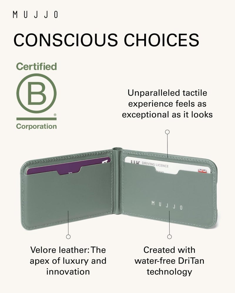 Mujjo Magsafe Compatible Leather Wallet Stand - Monaco Blue - Image 3